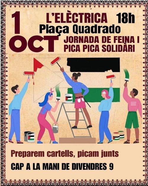Jornada de feina per a la manifestació de Palestina