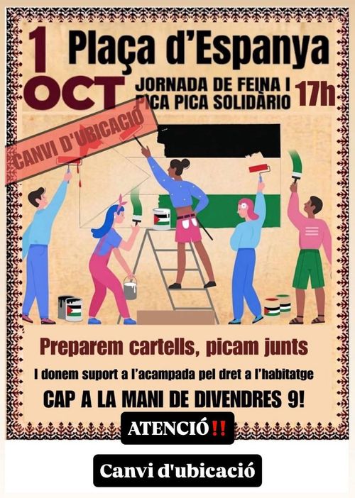 Jornada de feina per preparar la mani per Palestina - CANVI D'UBICACIÓ!