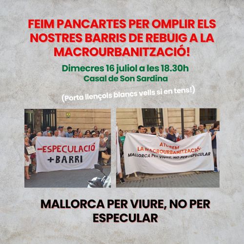 TALLER DE PANCARTES I CARTELLS CONTRA LA MACROURBANITZACIÓ