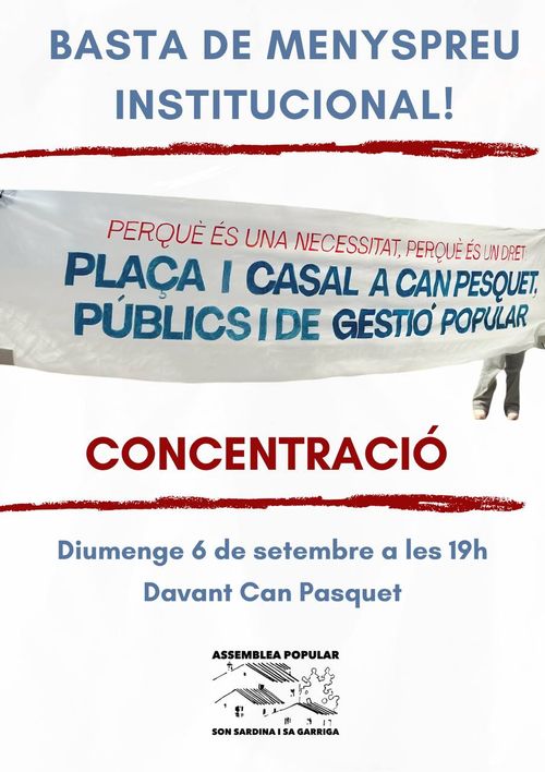 BASTA DE MENYSPREU: PLAÇA I CASAL JA!