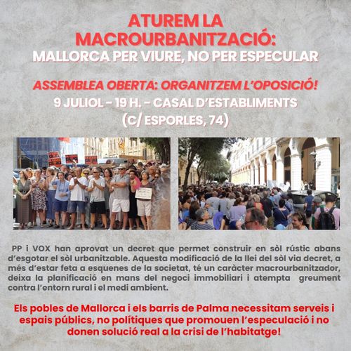 ASSEMBLEA OBERTA 'ATUREM LA MACROURBANITZACIÓ'