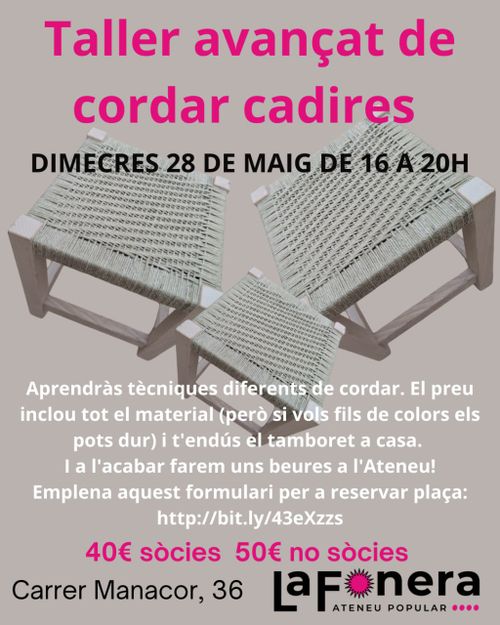 TALLER AVANÇAT DE CORDAR CADIRES