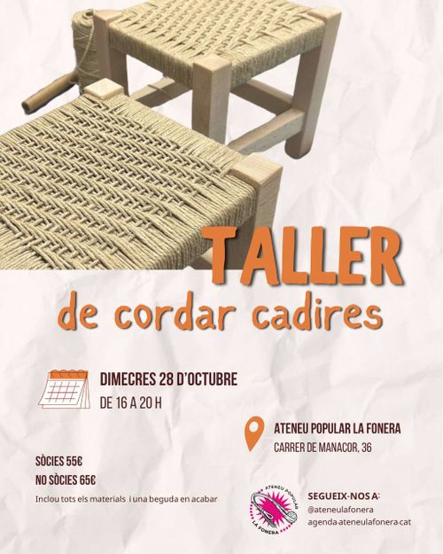 Taller inicial de cordar cadires