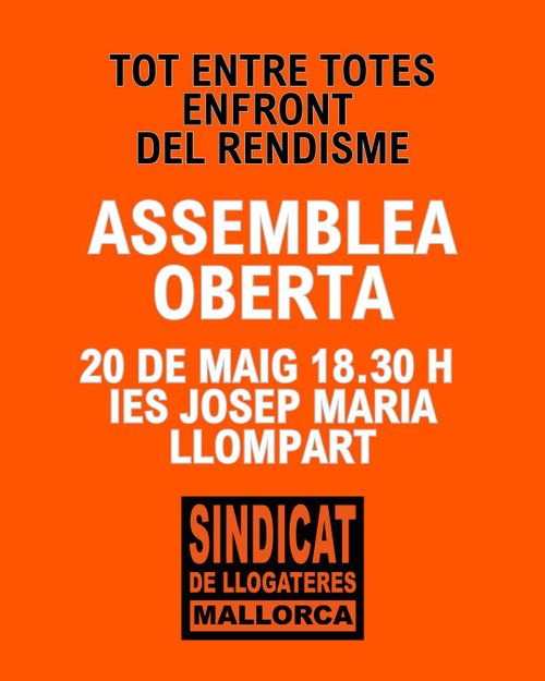 Assemblea oberta Sindicat de Llogateres de Mallorca