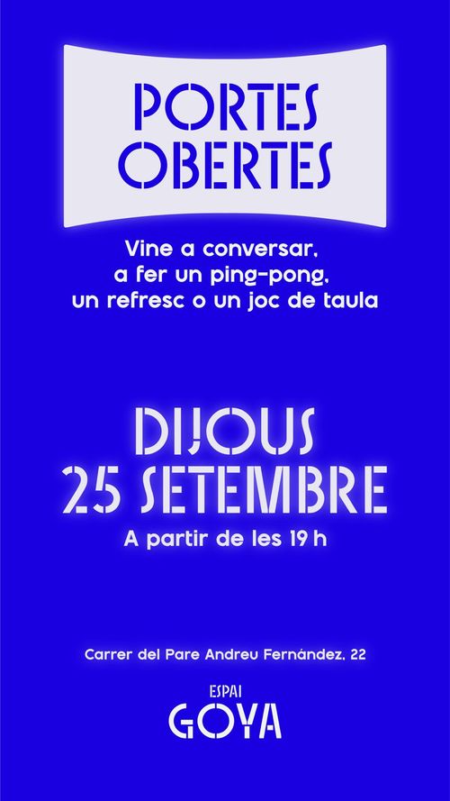 DIJOUS DE PORTES OBERTES!
