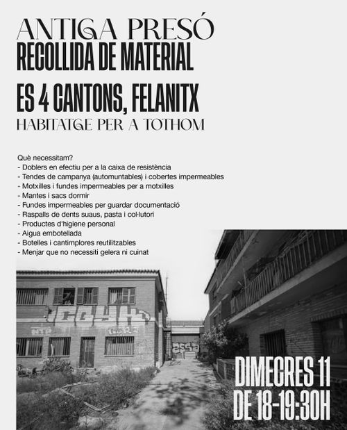 Recollida de Material: Habitatge per a tothom